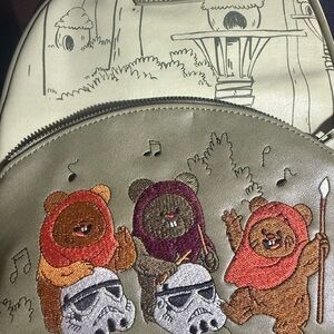 Loungefly Green and Cream Ewok Backpack BNWT